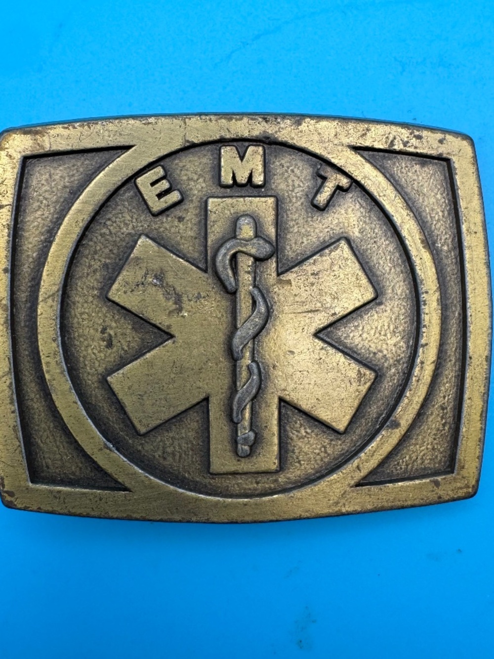Vintage MCBI EMT Emergency Management Technician Health Care Worker Belt Buckle